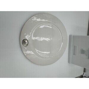 VAGABOND HOUSE WHITE CHARGER -Pewter Monogram “M”- 13 1/8"  0501C